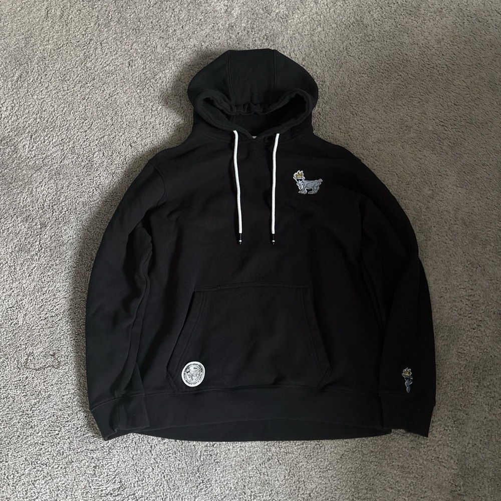Stylish Black Hoodie with Embroidered Accents